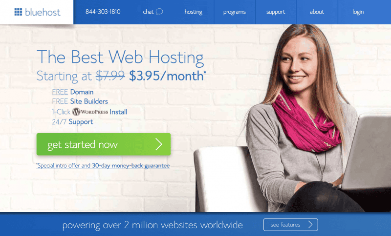 Bluehost Home Page