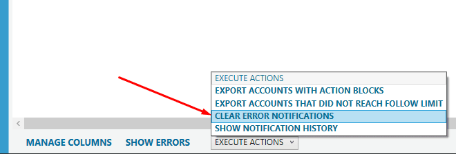 Clear Error Notifications
