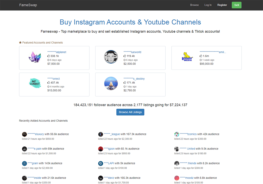 Fameswap - buy Instagram accounts