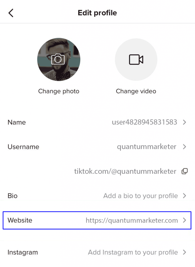 Edit Profile Page