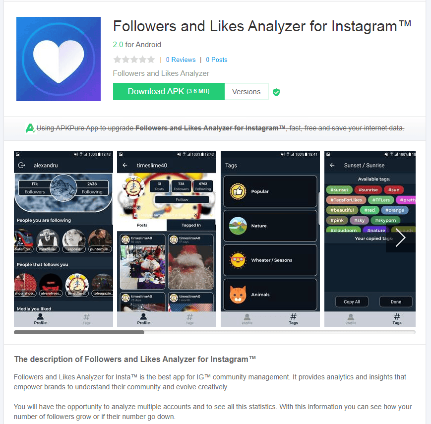 Followers and Likes Analyzer