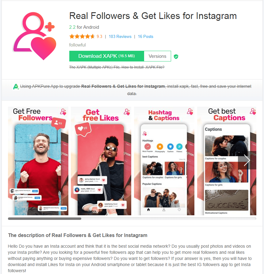 Real Followers and Get Likes for Instagram