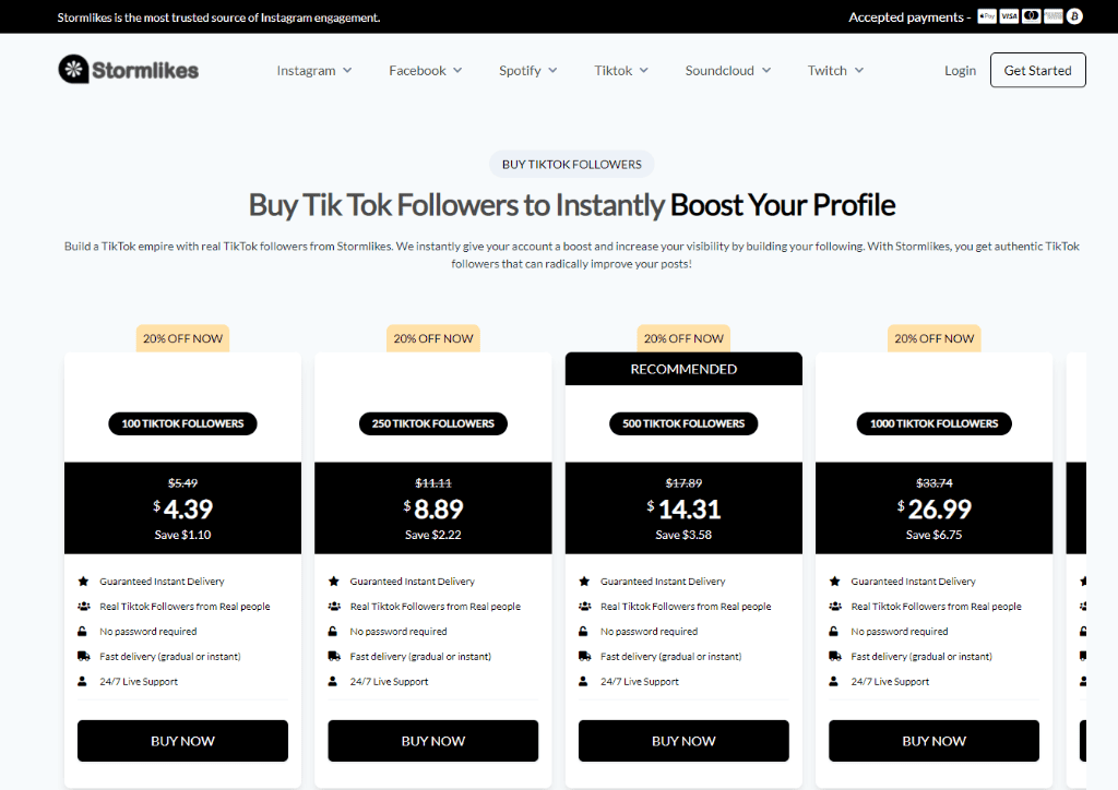 Stormlikes TikTok Followers