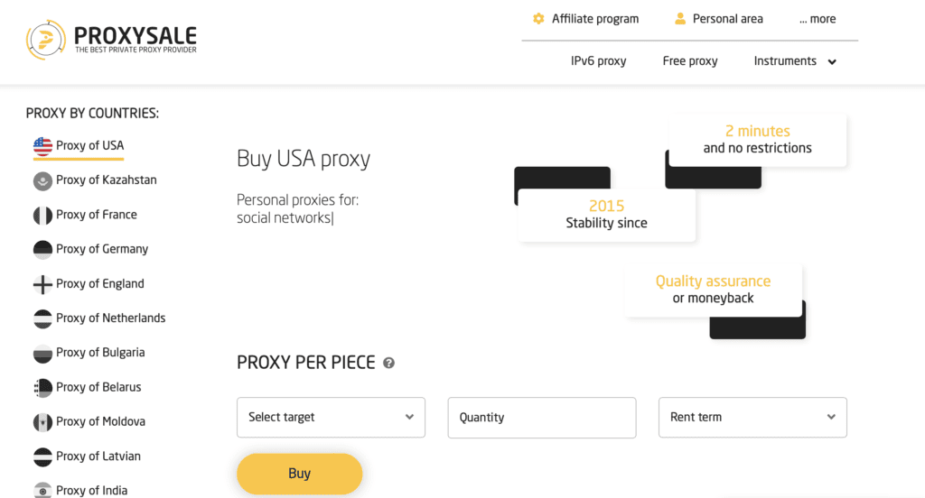Proxy-Sale - buy SOCKS5 proxies