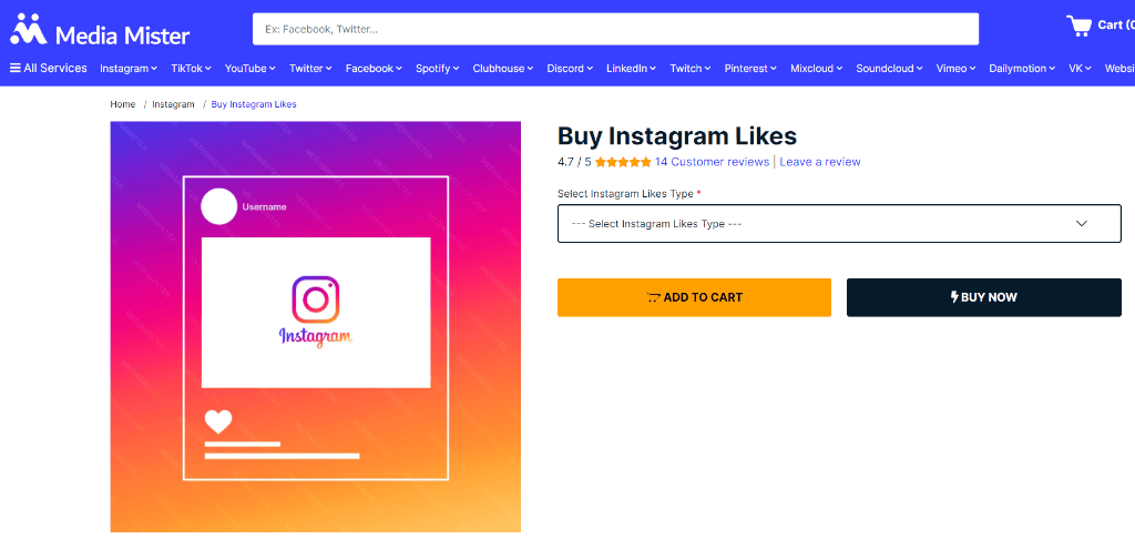 Media Mister Instagram Likes