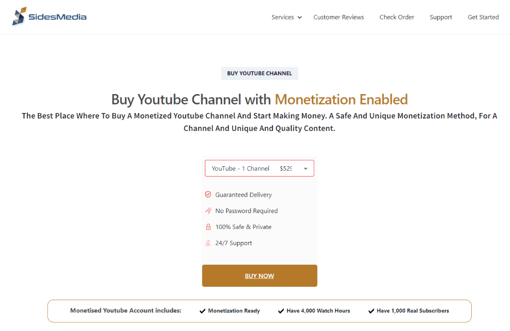 SidesMedia Buy Youtube Channels