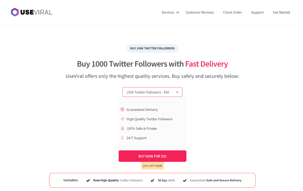 UseViral Buy 1000 Twitter Followers